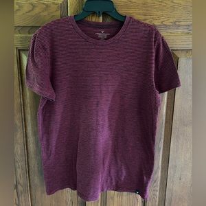American Eagle Soft Crew T-Shirt - Maroon with Black Stripe - Men’s Medium (29)